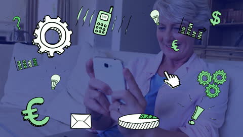 Senior Woman Engaging with Digital Technology on Smartphone