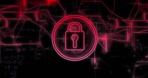 Cybersecurity Concept with Math Equations and Lock Icon - Download Free Stock Images Pikwizard.com