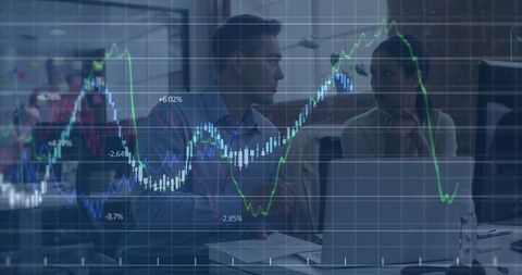 financial analysts discussing data charts in corporate office - Download Free Stock Images Pikwizard.com