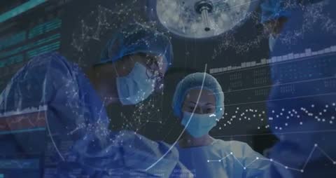 High-Tech Surgical Team Performing Precision Medical Procedure