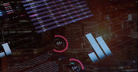 Futuristic Data Dashboard With Glowing Analytics Display