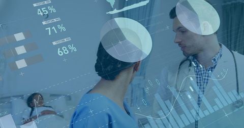 Innovative Healthcare Professionals Analyzing Medical Data