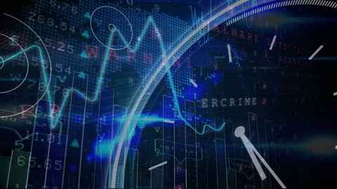 Futuristic Financial Technology with Holographic Data Visualization