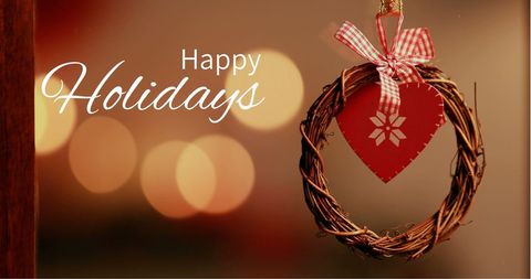 Warm Holiday Greetings with Rustic Christmas Wreath - Download Free Stock Images Pikwizard.com
