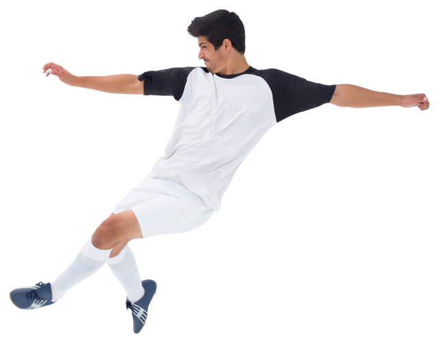 Focused Latino Football Player Kicking on Transparent Background - Download Free Stock Videos Pikwizard.com