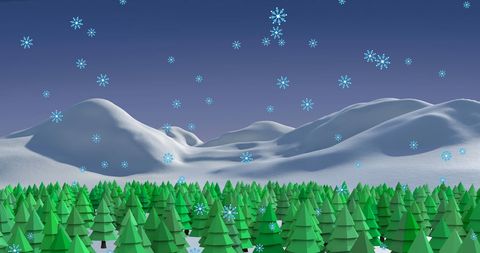 Snowfall Over Evergreen Forest in Winter Wonderland Landscape - Download Free Stock Images Pikwizard.com