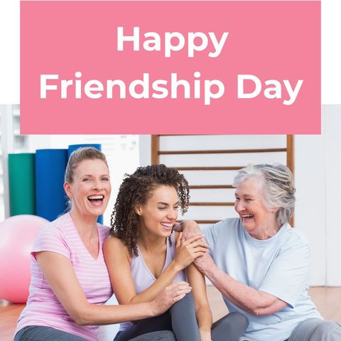 happy friendship day celebration with friends at gym - Download Free Stock Templates Pikwizard.com