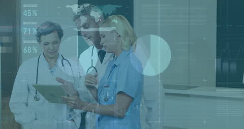 Medical Professionals Analyzing Health Data Digitally