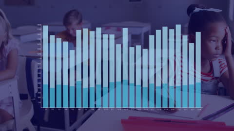 Financial Data Visualization Over Classroom Scene