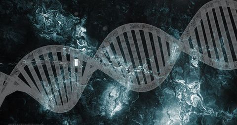 DNA Double Helix on Digital Marble Background