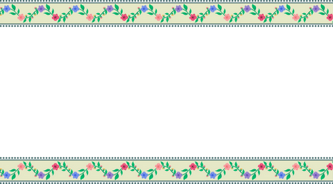 Flat Transparent Canvas with Floral Border and Teal Center Panel - Download Free Stock Videos Pikwizard.com