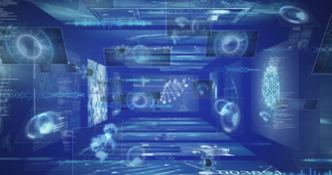 Futuristic Digital Data Processing in Virtual Space