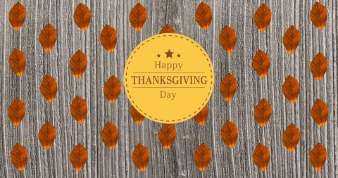Thanksgiving Greeting Card with Autumn Leaf Pattern