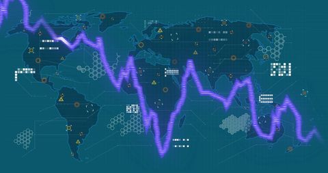 Global Data Visualization with Neon Financial Trends - Download Free Stock Images Pikwizard.com