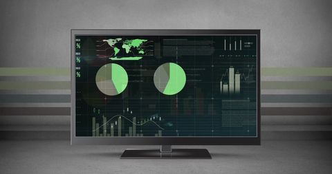 Data Visualization on Computer Screen for Global Finance and Analysis - Download Free Stock Images Pikwizard.com