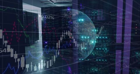 Digital Data Interface with Financial Charts and Global Network - Download Free Stock Images Pikwizard.com