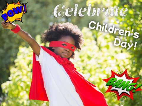 energetic boy in superhero costume celebrating children's day outdoors - Download Free Stock Templates Pikwizard.com