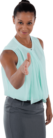 Businesswoman Extending Hand for Transparent Handshake Gesture - Download Free Stock Videos Pikwizard.com