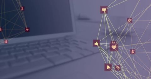 Digital Network Connecting Laptop Interface