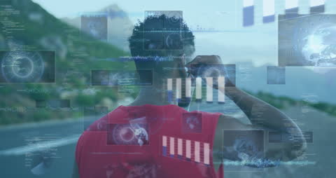 Tech Savvy Person Engaging with Modern Interactive Interface