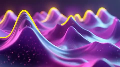Vibrant Neon Waves and Migration Particle Flows in Digital Space