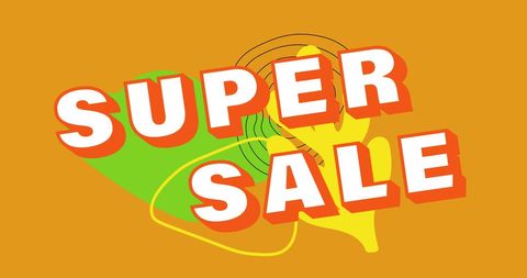 Vibrant Retro Super Sale Design on Orange Background - Download Free Stock Images Pikwizard.com
