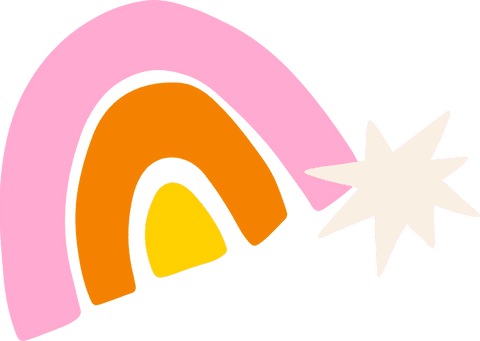 vibrant stylized rainbow arcs with cream star on transparent background - Download Free Stock Videos Pikwizard.com