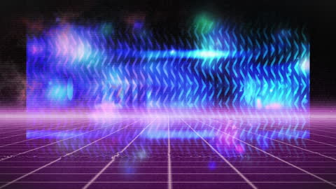 Futuristic Neon Light Display in Digital Space