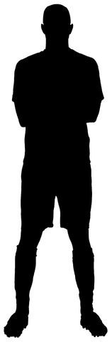 Football Player Silhouette Kicking Ball on Transparent Background