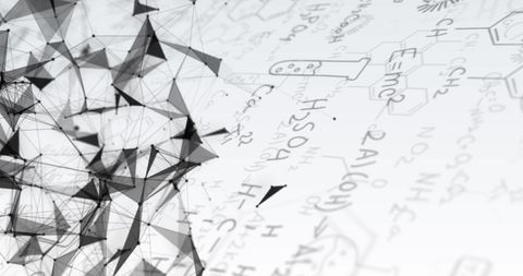 Abstract Geometric Network with Chemistry Formulas Background - Download Free Stock Images Pikwizard.com