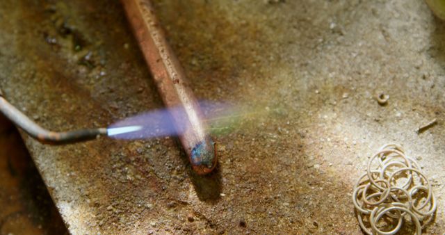 Close-Up of Metal Soldering Process with Blowtorch - Download Free Stock Images Pikwizard.com