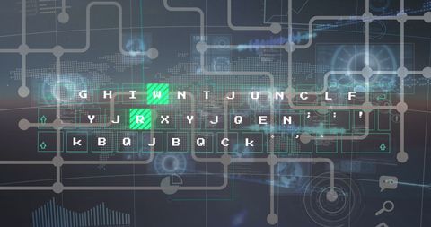 Digital Network Connections with Data Encryption Code Overlay - Download Free Stock Images Pikwizard.com