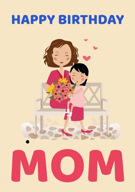 Charming Mother’s Birthday Greeting with Daughter - Download Free Stock Templates Pikwizard.com