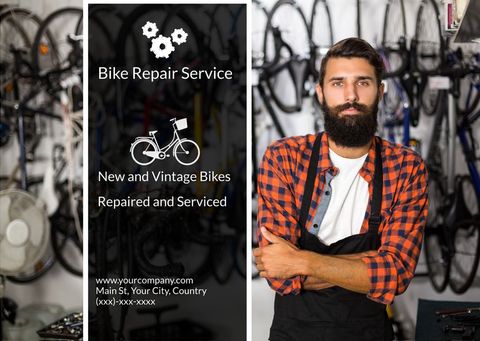 professional bicycle mechanic in bike workshop - Download Free Stock Templates Pikwizard.com