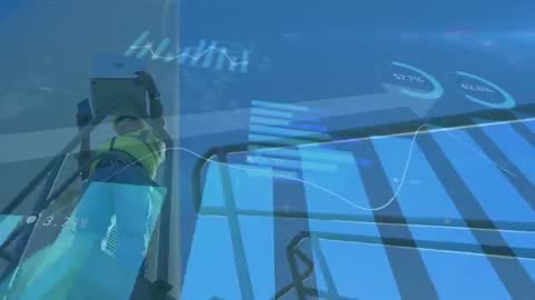 Technician Monitoring Wind Turbine Data with AR Technology