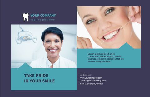 Confident Smiling Woman Promoting Dental Services - Download Free Stock Templates Pikwizard.com