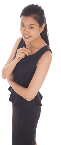 Smiling Biracial Businesswoman on Transparent Background