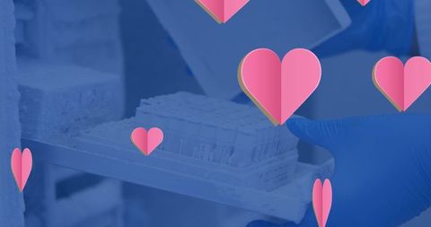 Healthcare innovation with love concept overlay