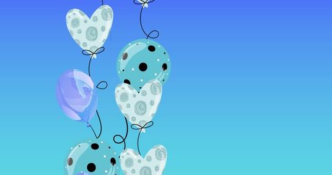 Heart and Balloon motif on Blue Background for Celebratory Themes - Download Free Stock Images Pikwizard.com