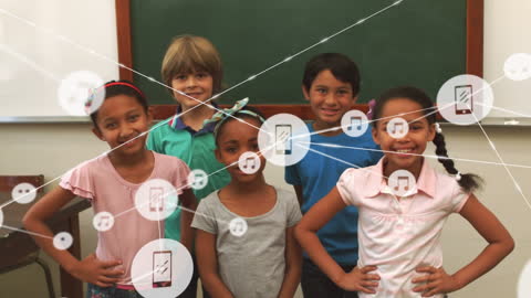 Diverse Students Engaging with Digital Learning Concepts