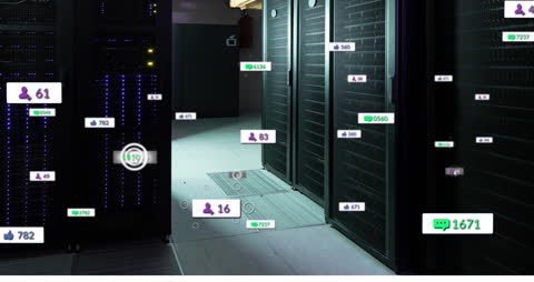 Digital Notifications Overlay in High-Tech Data Center