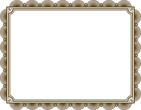 Elegant brown decorative frame with transparent background