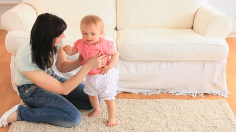 Mother and Daughter Playtime at Home
