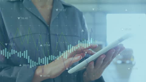 Business Analysis with Digital Tablet and Data Visualization