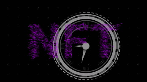 NFT Concept with Clock and Digital Theme
