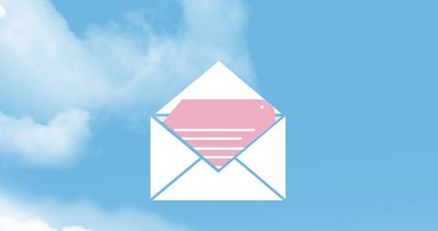 Paper Envelope Icon with Cloudy Sky Background Symbolizing Communication - Download Free Stock Images Pikwizard.com