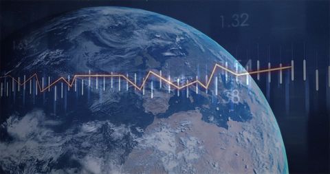 Global Financial Data Visualization with Earth Background - Download Free Stock Images Pikwizard.com