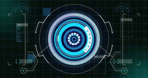 Futuristic Digital HUD Interface with Circular Data Scanner - Download Free Stock Images Pikwizard.com