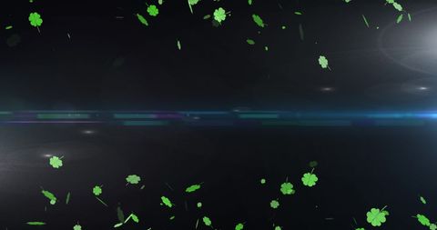 illuminated clovers on black digital interface background - Download Free Stock Images Pikwizard.com