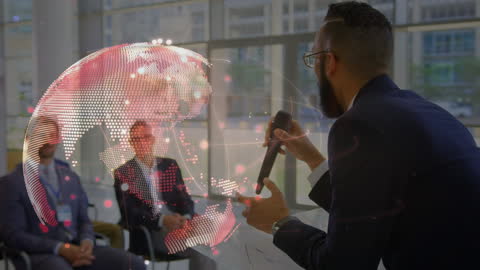 Interactive Global Presentation Concept with Business Professionals